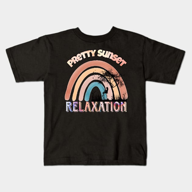 Pretty Sunset Relaxation Kids T-Shirt by D Miracle